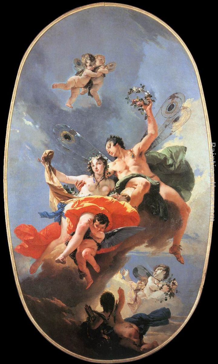 The Triumph of Zephyr and Flora painting - Giovanni Battista Tiepolo The Triumph of Zephyr and Flora art painting